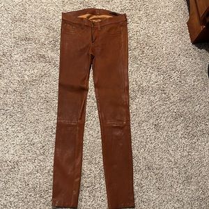 Rag & Bone rust lamb leather pant